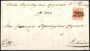 Parenzo 17. Apr. 1851, 3 Kreuzer Brief ... 
