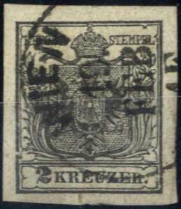 1850, 2 Kreuzer in Type Ib schwarz, ... 