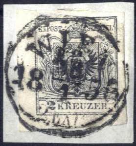 1854, 2 Kreuzer Briefstück in Type III/MP, ... 