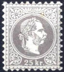 1867, 25 Kreuzer in Type I, gefalzt, ANK 40I