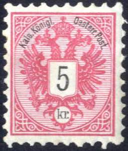 1883, 5 Kreuzer in Bogenzähnung 9 1/2 mit ... 
