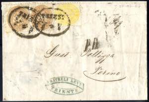 Triest 22.7. 1867, Brief nach Turin mit ... 