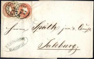 Klagenfurt 15.11. 1861, auf Brief mit 5 ... 