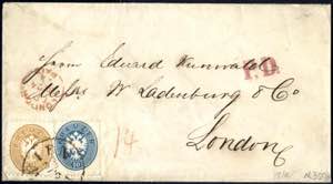 1863/64, 25 Kreuzerbrief mit ... 