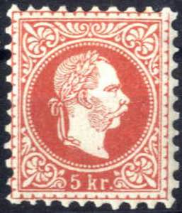 1867, 5 Kreuzer, postfrisch, ANK 37I / 200,-