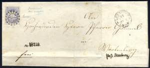 1867/68, Brief von Landshut nach Wartenburg ... 