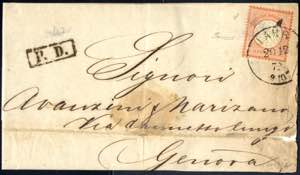 1872, Brief aus Lahr am 20.12. nach Genua ... 