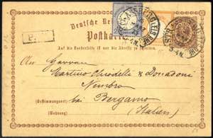 1873, Ganzsachenkarte zu ½ Gr mit ... 