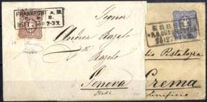 1875, Brief von Frankfurt am 16.1. nach ... 