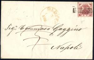 1860, lettera da Lecce il 3.1 per Napoli  ... 