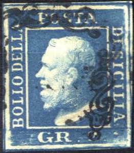 1859, 2 gr. azzurro I tavola, ritocco 88 ... 