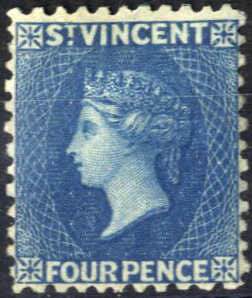 1861/70, Königin Viktoria, 4 P blau, gez. ... 