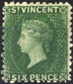 1861/70, Königin Viktoria, 6 P blaugrün, ... 