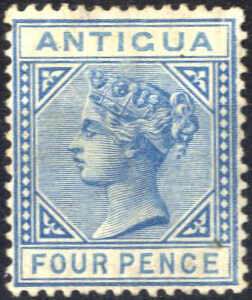 1882, Königin Viktoria, 4 P blau, Wz 3 gez. ... 