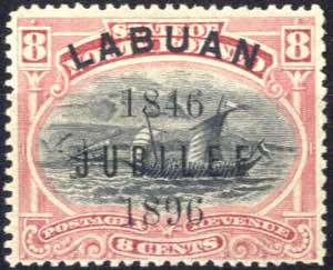 1896, Freimarken mit Aufdruck 1816 Jubilee ... 