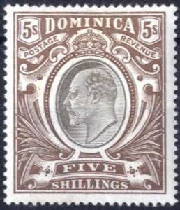 1903, König Edward VII, 5 Sh braun/schwarz, ... 