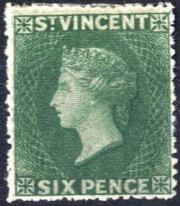 1861/70, Königin Viktoria, 6 P blaugrün, ... 