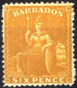 1875/78, sitzende Britannia, 6 P orangegelb, ... 