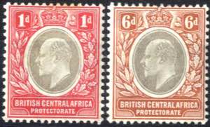 1907, König Edward VII, Serie 2 Werte, Wz. ... 