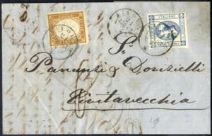 1863, lettera affrancata per 25 c. con ... 