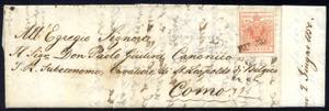 1850, Primo mese d uso, lettera da Milano ... 