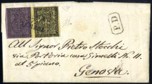 1855, lettera da Parma del 27.11. per Genova ... 