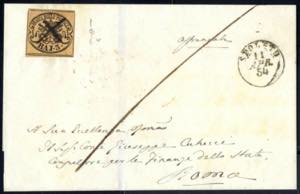 1852, 3 Baj. bistro arancio su lettera da ... 
