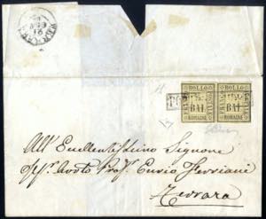 1860, lettera da Porto Maggiore a Ferrara, ... 