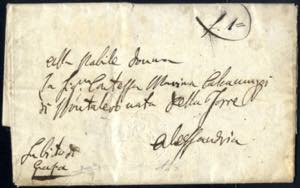 1835, lettera da Torino il 7.4 per ... 