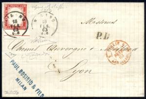 1862, lettera spedita da Milano il 18.2 per ... 