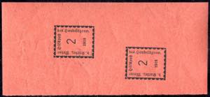 1918, Prova su carta rosa con due esemplari ... 