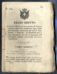 1832, REGIO EDITTO N°132, col quale S.M. ... 
