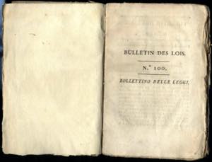 1806, BOLLETTINO DELLE LEGGI N°100-109 ... 