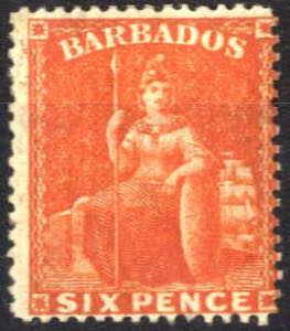 1871/72, sitzende Britannia, 6 P orangerot, ... 