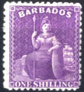 1875, sitzende Britannia, 1 Sh violett, gez. ... 