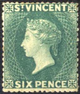1871/80, Königin Viktoria, 6 P blaugrün ... 