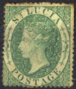 1860, Königin Viktoria, 6 P grün, Wz. 1 ... 