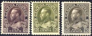 1912/18, König Georg V, komplette Serie 8 ... 