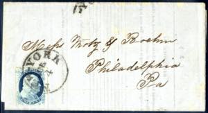 1851/56, Benjamin Franklin 1 C. blau Type II ... 