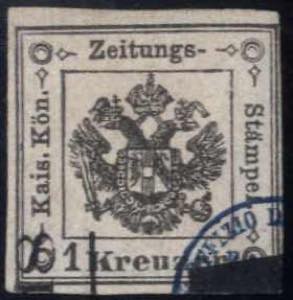 1858/59, 1 Kreuzer schwarz in Type 1 mit ... 