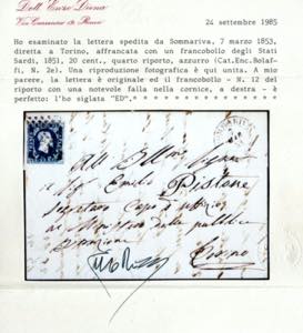 1853, lettera da Sommariva (Punti ... 