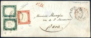 1856, lettera da Chambery il 25.4 per Parigi ... 