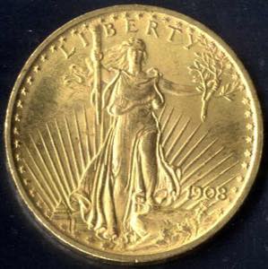 1908, 20 Dollar St.Gaudens Double Eagle, ... 