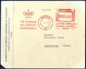 1956, lettera del Comitato Olimpico ... 