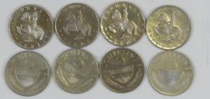 5 Schilling 1969/76, acht Kupfer-Nickel ... 
