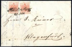 Radkersburg 22. JAN 1850, Prachtbrief mit ... 