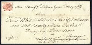 Benesov 22. 1. 1850, Prachtbrief mit 3 ... 