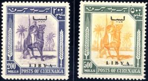 1951, francobolli della Cirenaica del 1950 ... 