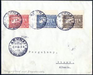 1933, Zeppelinbrief vom 3.5.1933 (2. Tag der ... 