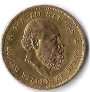 1889, 10 Gulden Wilhelm III, Feingold 6,05 ... 
